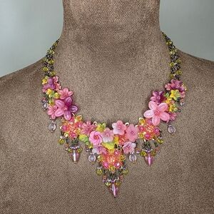 Colleen Tolland Pink Floral Statement Necklace